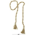 thumbnail image 3 of DecMode Handmade Hexagon Metallic Carved Geometric Long Gold Mango Wood Garland with Tassel, 3 of 7