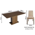 thumbnail image 3 of Juego de Comedor Mesa con Tablero de Madera 4 Sillas Marrón/Imperial Keila Madesa, 3 of 7