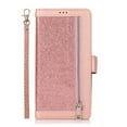 thumbnail image 2 of Feishell Sparkle Case For Samsung Note 10 Plus, Women Wallet with Card Holder, Glitter Bling Flip PU Leather Magnetic Kickstand Zipper Purse Case Wrist Strap for Samsung Galaxy Note 10 Plus, pink, 2 of 7