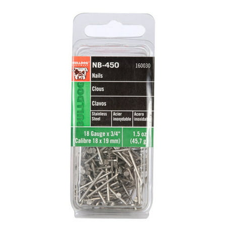 Bulldog Hardware 18-gauge x 3/4 in. Stainless Steel Nails (1.5 (Best Finishing Nails For Baseboards)