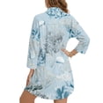 thumbnail image 2 of Xoenoiee Jellyfish Coral Print Women Swimsuit Coverup Button Down Casual Shirt Dress V Neck Beach Cover Ups Side Split Casual Blouse Top with Pockets, XL, 2 of 7