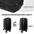 thumbnail image 2 of New York Xpress Luggage Sets 2 Piece Hardside Expandable Suitcase with Spinner Wheels, 20" Carry-on & 25" Medium Checked Luggage, Black, La13601, 2 of 8