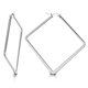 thumbnail image 1 of Pair of Stainless Steel Square Linear Earrings Square Large Hoop Earrings Large Plain Square Hinged Hinge Hoop Earrings Women's (Silver), 1 of 3