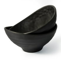 TP 10.5" Large Serving Bowls Set of 2, 90 OZ Melamine Bowls for Salads Pasta Cereals or Mixing, Dishwasher Safe, Black