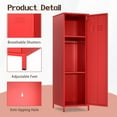 thumbnail image 6 of 1 Door 51.3" Metal Locker Storage Cabinet, Kids Locker Changing Room, Steel Kids Wardrobe with 2 Adjustable Shelves and Hanging, Steel File Cabinet Organizer for School Gym Home Office, 6 of 7