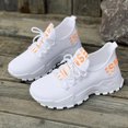 thumbnail image 4 of Knit Mesh Sneakers for Women Casual Thick Sole Cushioning Running Shoes Breathable Lace up Tennis Shoes Slip on Loafers White Size 8, 4 of 6