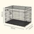 thumbnail image 3 of Feandrea Cage pour Chien, Chenil Pliable de 48 Pouces avec 2 Portes, Plateau Amovible, Cage en Métal pour Chien, TTG, Noir UPPD48H, 3 of 9