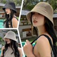 thumbnail image 4 of Women Bucket Hollow Sun Hat Summer Hollow Out Thin Breathable Sun Hat, 4 of 4