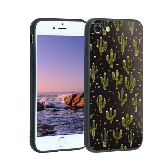 Cactus Phone Case, Degined for iPhone 8 Case Men Women, Flexible Silicone Shockproof Case for iPhone 8