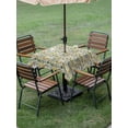 thumbnail image 4 of Outdoor Tablecloths with Umbrella Hole & Zipper, Vintage Flowers 54x54 Inch Square Tablecloths, Spring Yellow Green Floral Country Leaves Birds Waterproof Table Cloth, Patio/Pool/Picnic Table Covers, 4 of 8