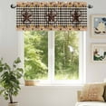 thumbnail image 6 of Texas Star Valances for Windows, 42 x 12in, Country Star Sunflower Vintage Plaid Wood Grain Rod Pocket Kitchen Valance Curtain Light Filtering Window Treatments for Living Room Bedroom, 1 Panel, 6 of 7