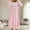 Pink, variant on Long Sleeve Satin Nightgown for Women Elegant Sleepwear with Bow Lace Trim Comfortable Knee Length Home Dress