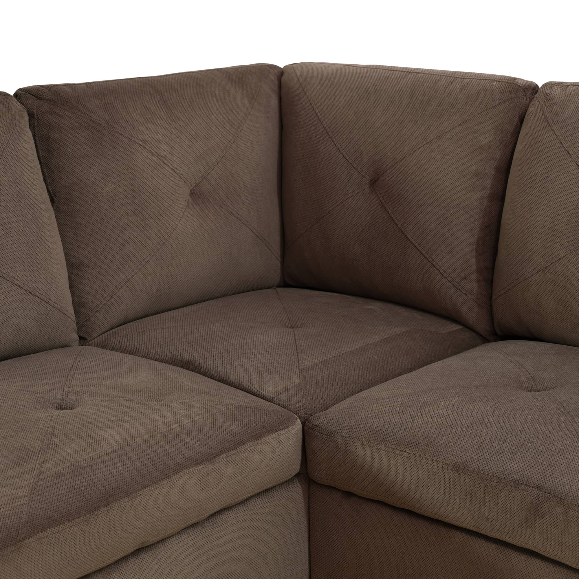 MAYEERTY Brown Sackcloth Fabric 3-Piece Living Room Sofa Set