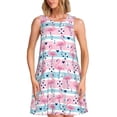thumbnail image 1 of Balery Striped Flamingo Vestidos de verano para mujer con estampado: vestido holgado sin mangas, vestido playero informal y cómodo para días calurosos., 1 of 7