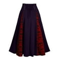 thumbnail image 1 of Puntoco Women Plus Size Clearance,Women Plus Size Lace Patchwork High Waist Midi Skirt Gothic Pleated Skirt Purple Xl(Xl), 1 of 4