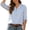 Light Blue, variant on Women's Tops 3/4 Length Sleeve V Neck Half Button Striped T-Shirts Trendy Casual Tunic Tops Loose Tee Blouses