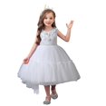 thumbnail image 6 of XBASW Kids Baby Girls Flower Dresses Sleeveless Tulle Princess Dress Flower Girl Trailing Performance Party Gowns Tutu for 4-12 Years, 6 of 8