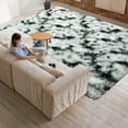 thumbnail image 5 of Wellber Shag Rugs Fluffy Tie-Dyed Area Rug for Bedroom Living Room Carpet Home Decor,5'x8',Black, 5 of 6