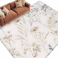 thumbnail image 2 of 6'x9' Area Rugs, Beige Black Botanical Indoor Outdoor Area Rug for Living Room Bedroom, Watercolor Floral Vintage Washable Bathroom Rugs Kitchen Floor Carpet Mats Home Decor Aesthetic, 2 of 8