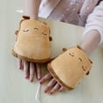 thumbnail image 4 of Toast Hand Warmers Fingerless Heated Typing Gloves Plush Indoor No Finger Mitten, 4 of 8
