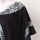 thumbnail image 4 of Gibobby pantalones holgados de oficina Pantalones ajustados de hombro inclinado de manga corta con diseño de patchwork para mujer(Plateado， XXXL), 4 of 5