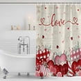 thumbnail image 2 of Pink Valentines Shower Curtain Set - Extra Long 72" x 96" Washable Bathtub Curtain with 12 Hooks, Vintage Love Heart Eucalyptus Botanical Waterproof Fabric Shower Curtains for Bathroom/Bathtub Décor, 2 of 6