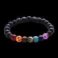 thumbnail image 2 of Pulsera de cuentas de lava natural elástica, joyería, brazalete con cuentas, regalo, 2 of 9