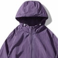 thumbnail image 6 of VBTAPA Sun Protection 3 Piece Sets for Men UPF 50+ Long Sleeve Hoodie Shorts Pants Set Zip Up Windbreaker Jacket Matching Set Outdoor Hiking Athletic Running Outfit Purple XXL, 6 of 6