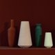 thumbnail image 5 of Pink Florero moderno de cerámica para la decoración del hogar, floreros decorativos geométricos hechos a mano para Mant, 5 of 5