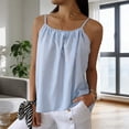 thumbnail image 2 of Rutainlusire Women's Tops Trendy Loose Fit Ruched Cami Tank Top Women's Fashionable Multi-color Camisole Linen Adjustable Sleeveless Top, 2 of 5