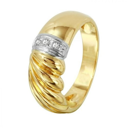 Foreli 0.03CTW Diamond 18k Two tone Gold Ring