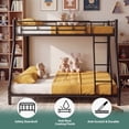 thumbnail image 5 of Netrum Twin over Full Bunk Bed,Heavy Duty Metal Low Profile Bunk Beds Fram with Ladder & Safe Guardrail,Bunk Bed Twin over Full for Teens Adults,No Box Spring Needed,Black, 5 of 9