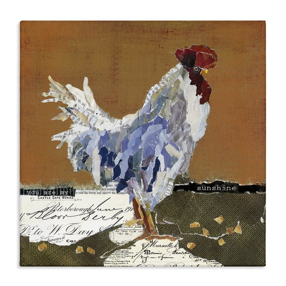 Stupell Industries French Country Country Farm Chicken Collage My Sunshine Sentiment Canvas Art, 17 x 17, by Carol Robinson