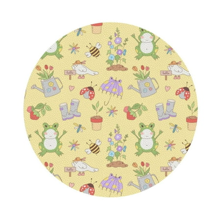 

Ocsxa Frog Bee Coasters for Drinks Leather Coasters Set of 4 for Coffee Table for Housewarming Kitchen Bar Decor One Size
