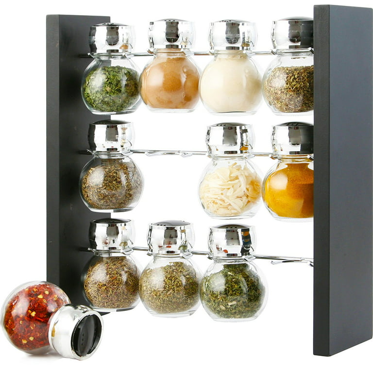 Spice Jar Rack - 12 Durable Glass Jars in Sleek & Attractive Carousel -  Belwares - Decorate Your Home with Joy!