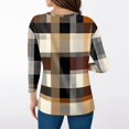 thumbnail image 5 of Women's T Shirt Print 3/4 Sleeve Daily Weekend Fashion Basic V- Neck Regular Top Khaki 2XL, 5 of 5