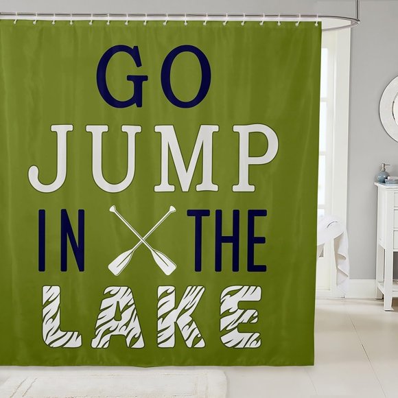 Rideau de Douche Vie au Bord du Lac Ensemble de Rideaux de Douche pour Salle de Bain Enfants Adultes Bateau Rideau de Bain Imperméable Décoration de Chambre 72 x 72 Pouces
