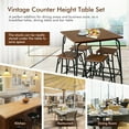 thumbnail image 6 of Gymax 5PCS Bar Table Set Counter Height Dining Set w/ 4 Stools Rustic Brown, 6 of 10