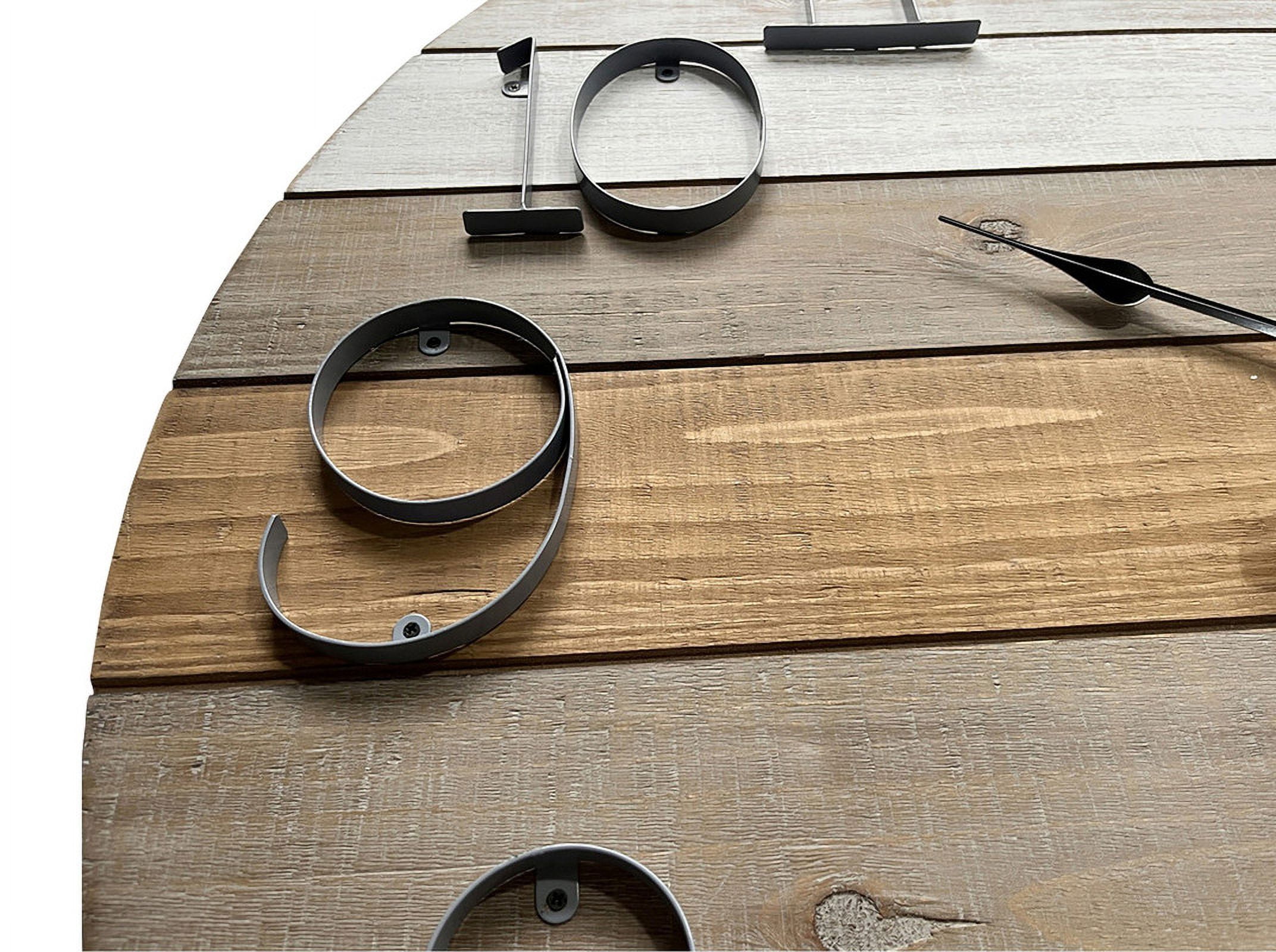 Brenna Round Wood Rustic Farmhouse Style Wall Clock