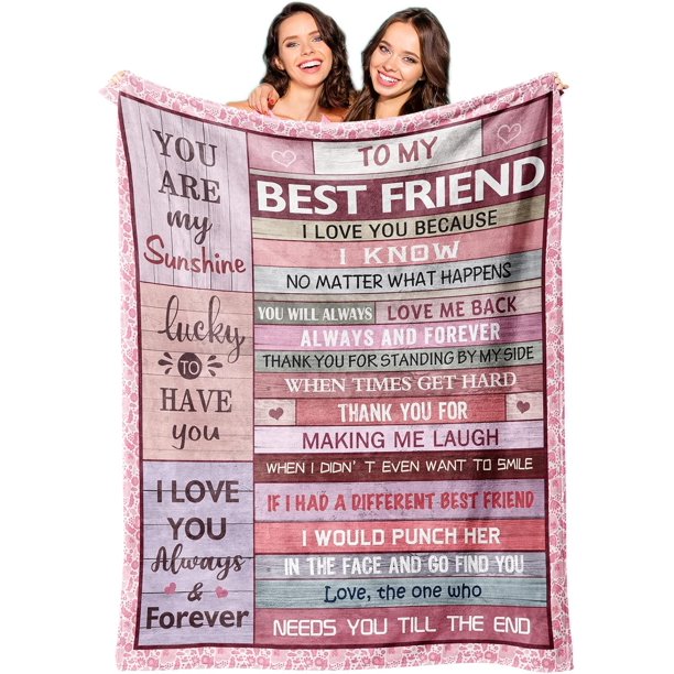 LHSHID Long Distance Friendship Gifts for Women Friends Gifts for Best Friends Women Best Friend Birthday Gifts for Women Friendship Unique Christmas Birthday BFF Bestie Gifts Blanket 50"x60"