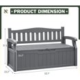 thumbnail image 3 of Flamaker 80 Gallon Storage Bench Outdoor Indoor, Durable All-Weather Seating with Hidden Storage, Lockable Deck Box for Garden, Patio, Poolside (Grey), 3 of 7