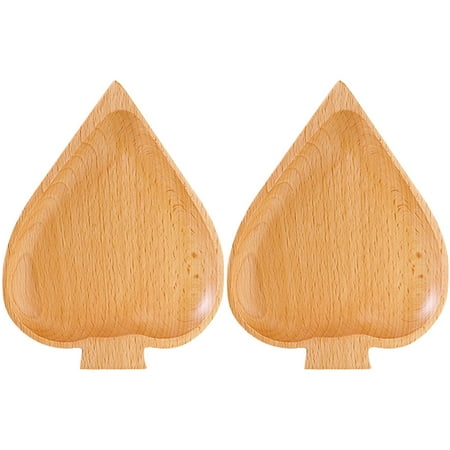 

NUOLUX 2pcs Wood Seasoning Plate Vintage Wood Plate Snack Plate Snack Holder Home Supplies