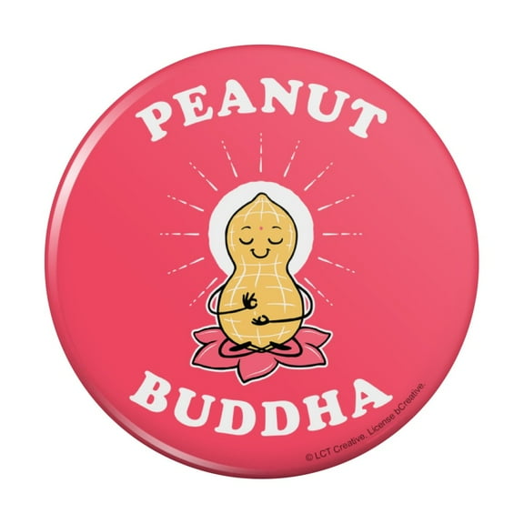Peanut Buddha Butter Funny Humor Pinback Button Pin
