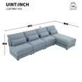 thumbnail image 2 of 120*61" Oversized Deep Seat Sectional Sofa with Reversible Chaise,Loop Yarn Fabric 5-seat Armless Indoor Furniture,Convertible L-shaped Couch for Living Room,Apartment,3 Colors, 2 of 17