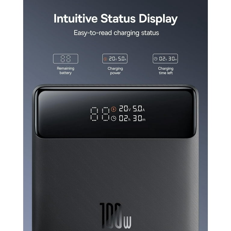 Baseus パワーバンク Baseus Laptop Power Bank, 20000mAh 100W Fast Charging
