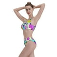 thumbnail image 6 of Picia Graffiti Pineapples Women's High Waisted Bikini Scoop Neck Swimsuit Two Pieces Bathing Suit-Large, 6 of 8