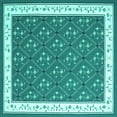 thumbnail image 1 of Ahgly Company Machine Washable Indoor Square Abstract Turquoise Blue Contemporary Area Rugs, 6' Square, 1 of 4