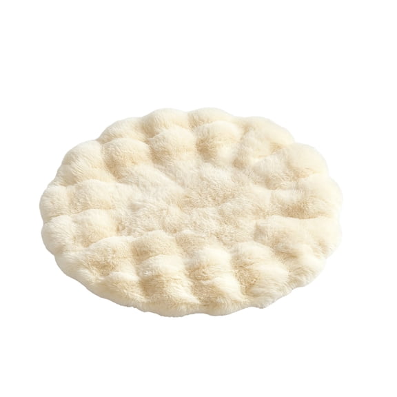Pet Cushion Pad, 20in Portable Pet Warming Pad, Cozy Plush Round Kennel Pad for Cage with Non-Slip Bottom, Winter Cat Mat Bed for Kneading for Window Perch Carrier House Cage Crate
