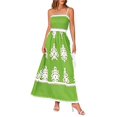 thumbnail image 3 of Summer Dress for Women 2025 Floral Sundress Spaghetti Strap Flowy Beach Vacation Boho Maxi Dresses Green M, 3 of 7