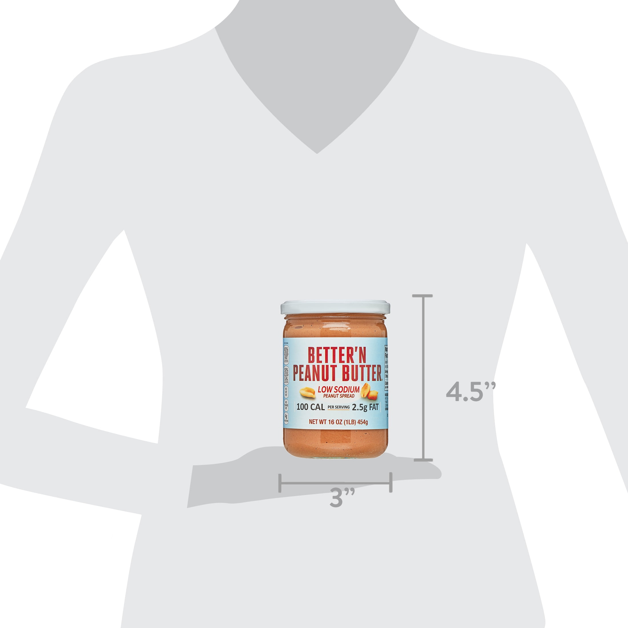 Better'n Peanut Butter Low Sodium - 100 Calories, Lower Fat - 16 oz